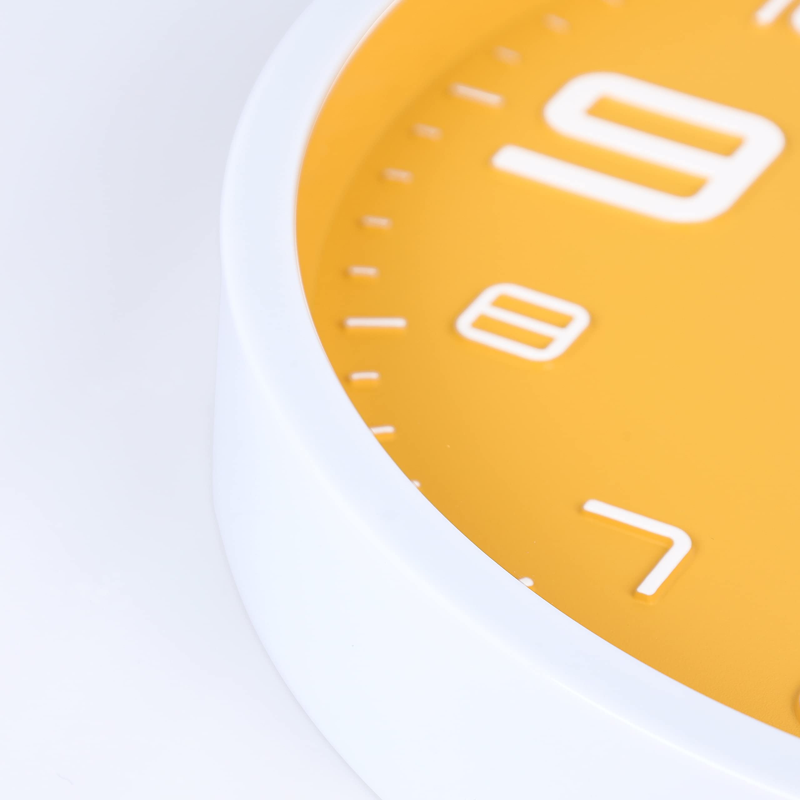 Lafocuse 30cm Orologio da Parete Giallo Silenzioso Moderno, Grande Numeri 3D Facile da Leggere, Orologio da Cucina senza Ticchettio per Camera da Letto Soggiorno Ufficio