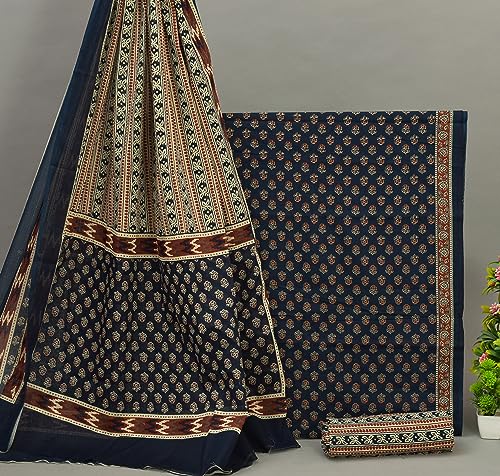 Image of NISHIRE Women's Cotton Printed Unstitched Salwar Suit Dress Material With Dupatta