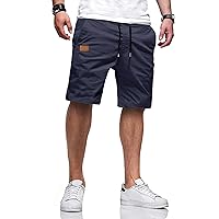 TARAINYA Pantaloncini Uomo in Cotone Morbido con Cordino Regolabile e Tasche Laterali Blu Marino M