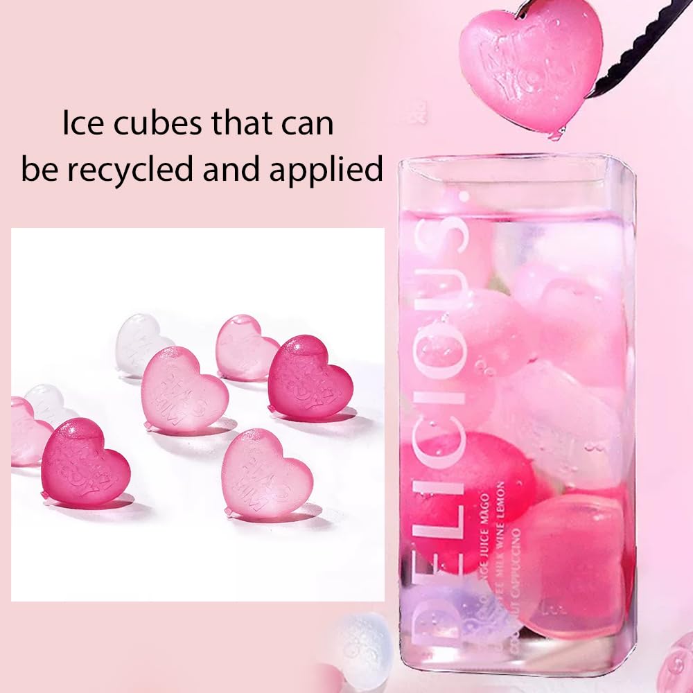 15 Cubitos Hielo Corazón Reutilizables - Regalo Perfecto para Bodas y Aniversarios, Congelación Ultrarrápida con Diseño Romántico