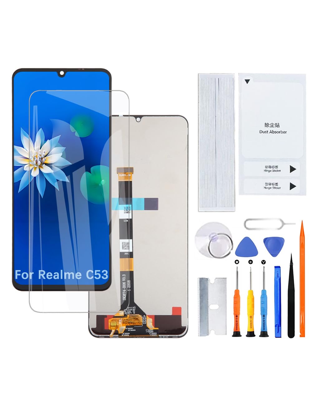 H&LYCYJ Display Schermo per Realme C53 RMX3760 Schermo LCD di ricambio Assembly con kit