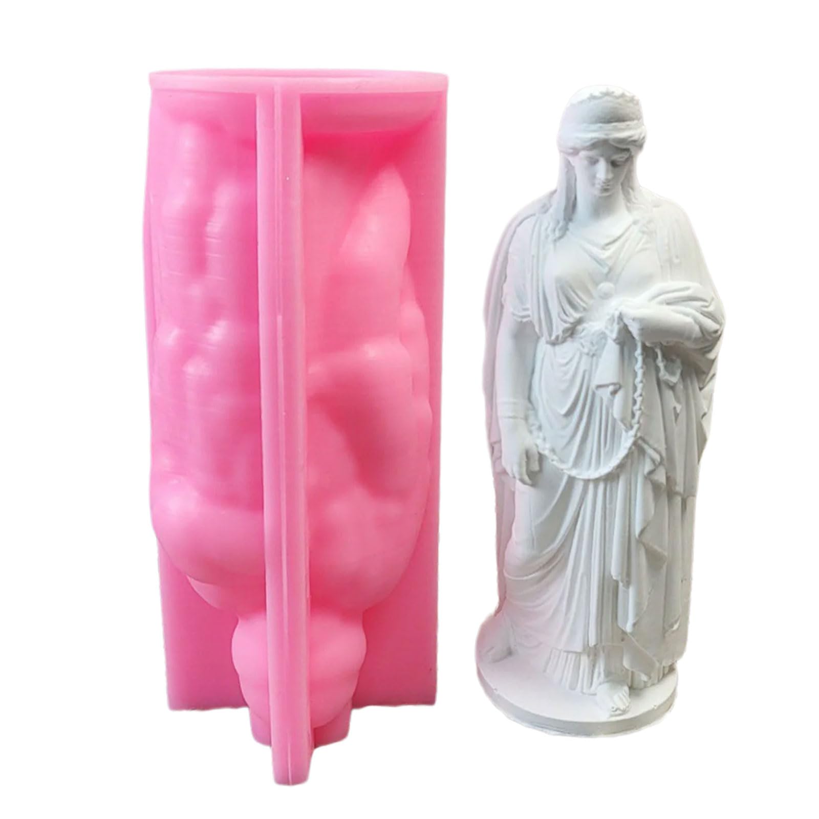 Greabuy 3D Figurine Molds for Home Decor, Silicone Statue Casting Mold for Plaster Resin Wax and Cement, Single Mold for Creative Display Projects Figurine Casting Supply Small Statue Craft Decor