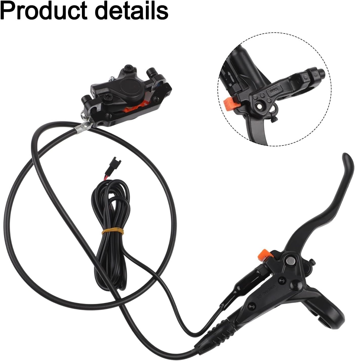 E-Bike Hydraulic Disc Brake Set Aluminum Alloy Lightweight Power Control Shifter Precise Safe Braking for Rotors Easy Install for Urban Trail Riding(Right front)