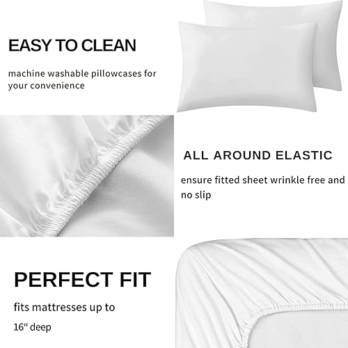 Miniatura 7 de Juego de sábanas de flamenco rosa tamaño individual  Sábanas y fundas de almohada de animales  Lujosa microfibra 100% microfibra, estampado de alta