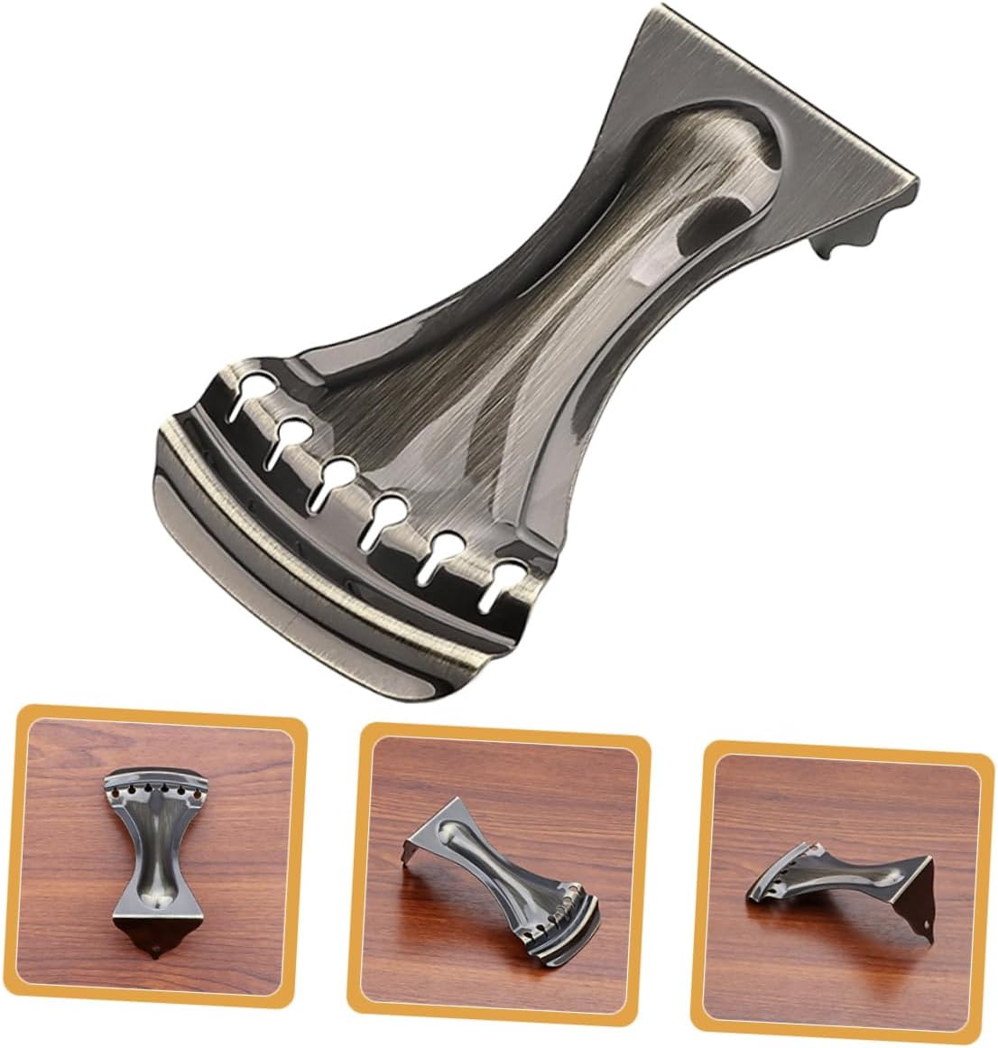 YARNOW 6-String Metal Tailpiece Bridge for Acoustic and Electric Guitar Sturdy Replacement Guitar Parts Adjustable Features Compatible Resonator