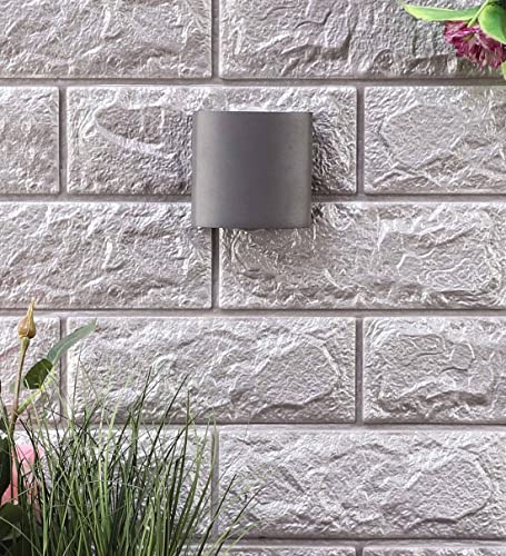 Image of SAH Led Metal Outdoor Wall Light, Black, Waterproof, Warm White for Entryway, Gardens, Pathways, Vanity, Pool Side, Outdoor Stairs and Walls (Modern, 2) (2 Way, Pack of 1)
