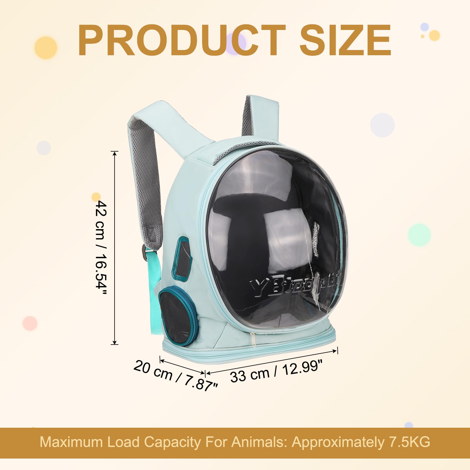 QUARKZMAN Mochila Transportadora para Mascotas, Portátil Y Ventilada, Tela De Oxford, Bolsa De Viaje para Perros Y Gatos con Cubierta Transparente 12.99", (Azul, 1 Unidad)