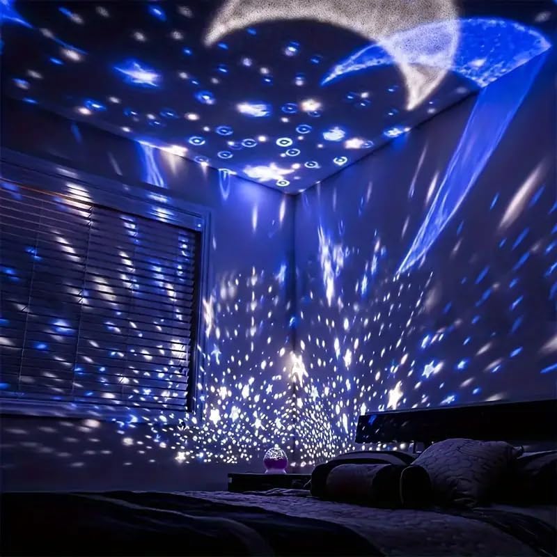 Image of Desidiya Star Master Projector Night Light - Mother's Day LED Sky Projector Lamp with USB Cable - Colorful Rotating Galaxy Light for Bedroom, and Home Decor (Assorted Color)