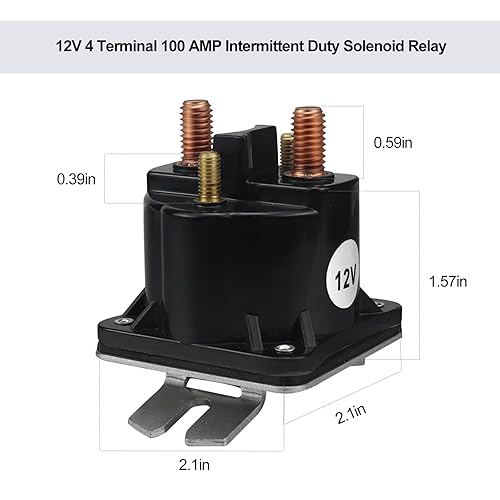 Miniatura 3 de SAZ4201GJ Solenoide de remolque volquete 12V 4 terminales 100 Amp Intermitent Duty Solenoide Relé Sustituye SAZ4201ER 7522 07522 070009 190107 KTI