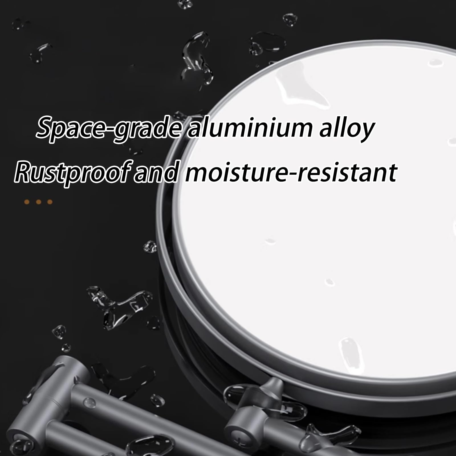 Espejo De Maquillaje Montado En La Pared De 8 Pulgadas con Aumento De 5X Y Brazo Extensible, Doble Cara con Mecanismo Giratorio De 360 Grados(Grey)
