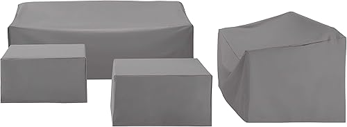 Miniatura 2 de Crosley Furniture MO75012-GY - Juego de 4 fundas de vinilo reforzado de calibre pesado para muebles (sofá biplaza, sofá, 2 mesas cuadradasotomana),