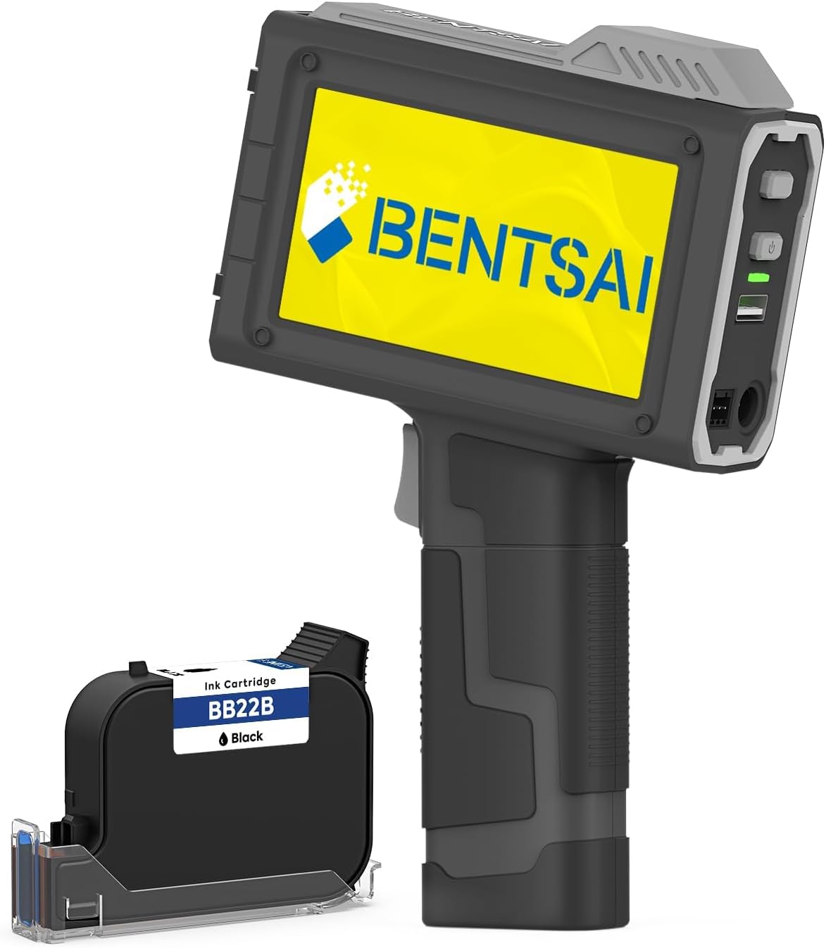 BENTSAI Handheld Inkjet Printer BT-HH62 Series Newly Upgraded with 16H Long Endurance Use for Batch Number Date Code Logo Serial Number QR Code on Plastic Cardboard Wood Metal (0.5 Inch with Sensor)