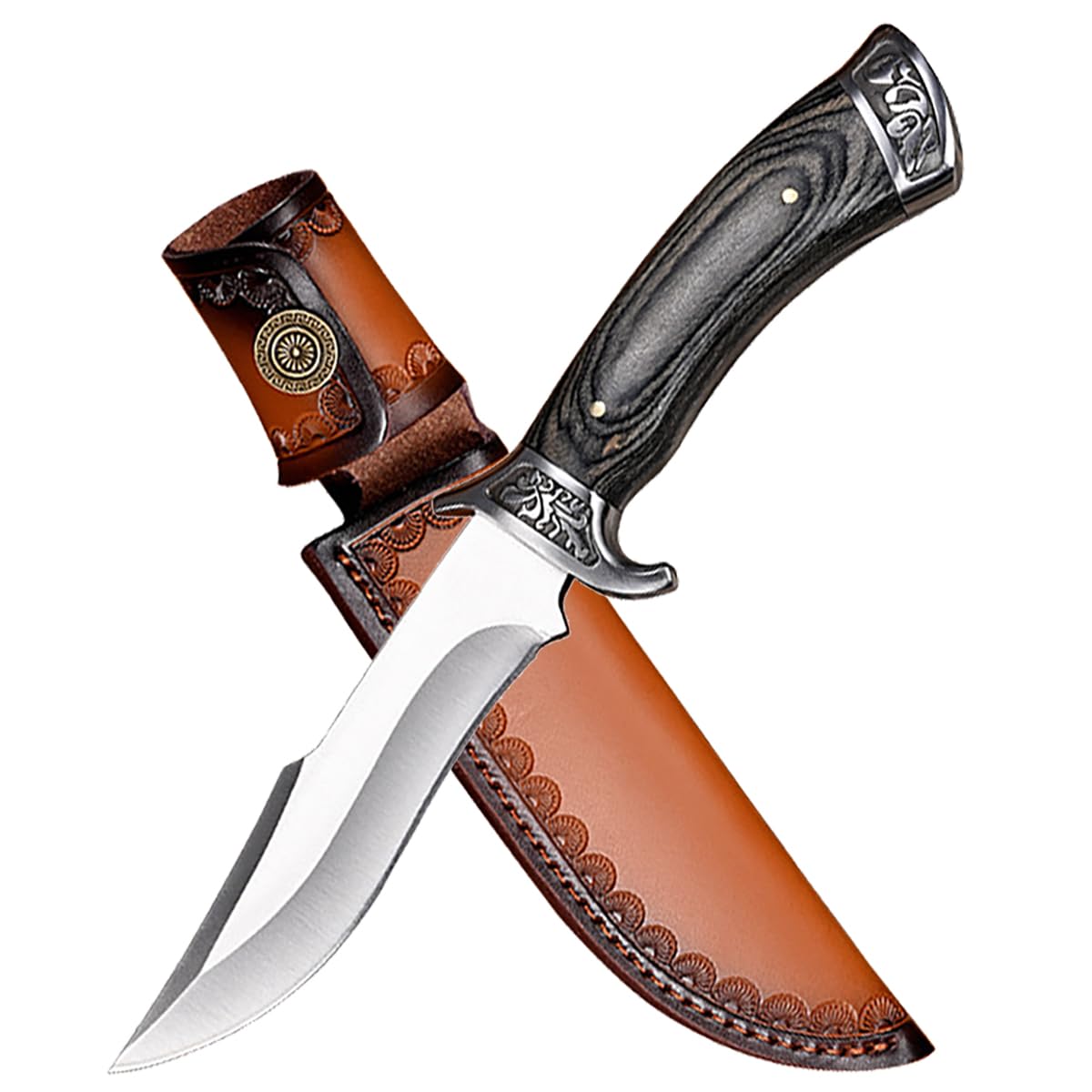 Generisch Outdoor Messer, Survival Messer mit Hülle Festmesser, Dschungelmesser, Männer, Camping, Angeln, Wandern, Abenteuer