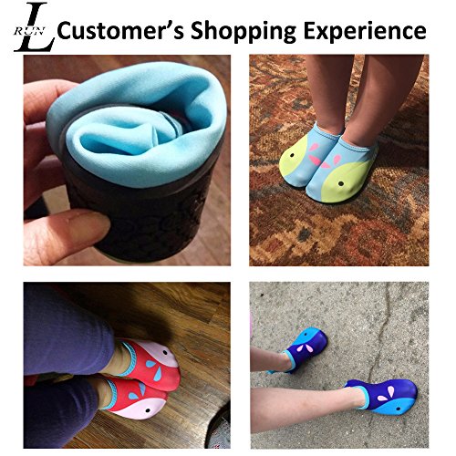 L-Run Kids Swim Shoes Quick Dry Boys Girls Barefoot Skin Aqua Socks Black 6-7=Eu22-23 #TOP6