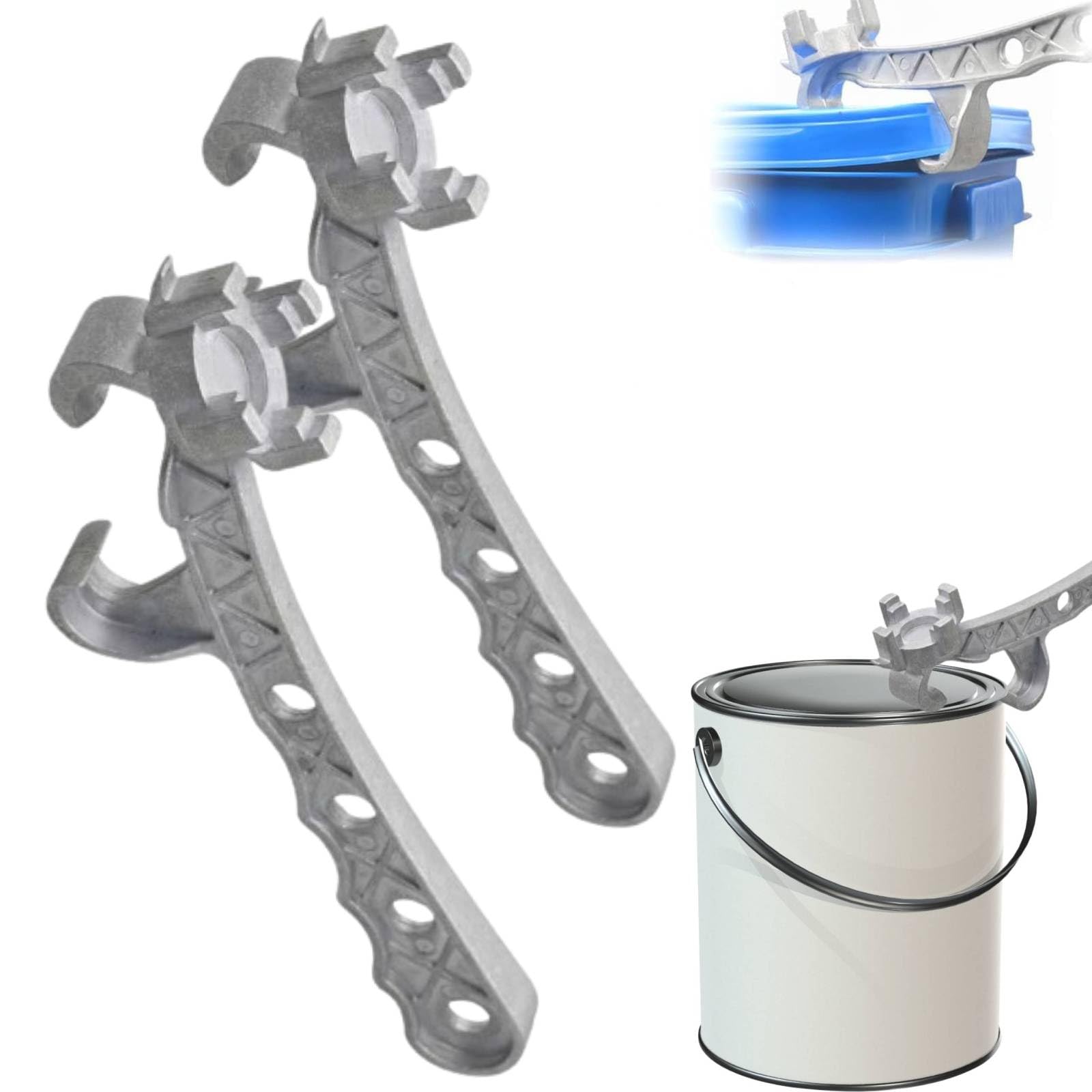 Aluminum Bucket Opener Paint Can Opener Silver Buckets Lid Wrench Metal Can Opener Lid Remover Tool for Home Industrial Use Mutifunction Bucket Opener for Buckets,Pails,Paint Can,5 Gallon Bucket