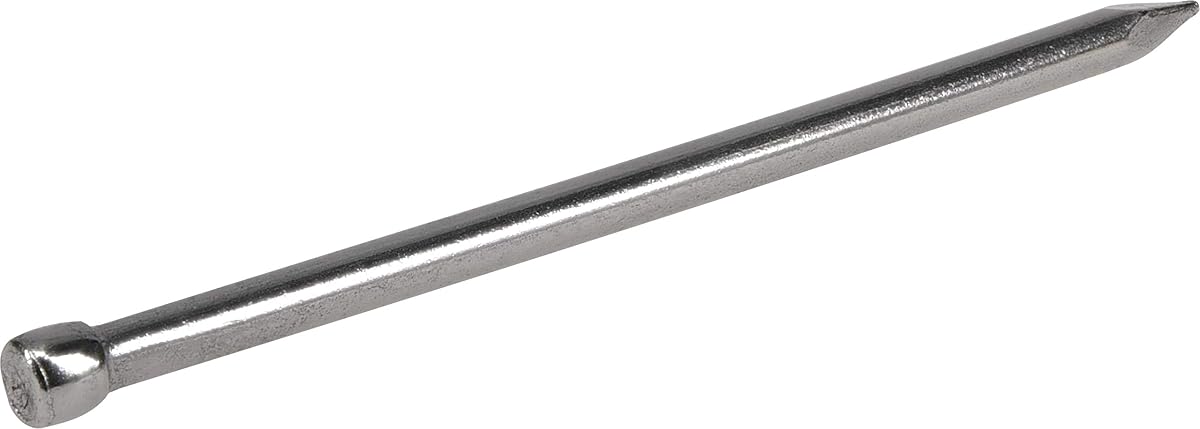 592301 Polished Finishing Nails (6D x 2") - 60 Pieces, Silver | Bright unplated steel, Brad head countersinks for trim and molding, Easy to fill for clean interior finish work