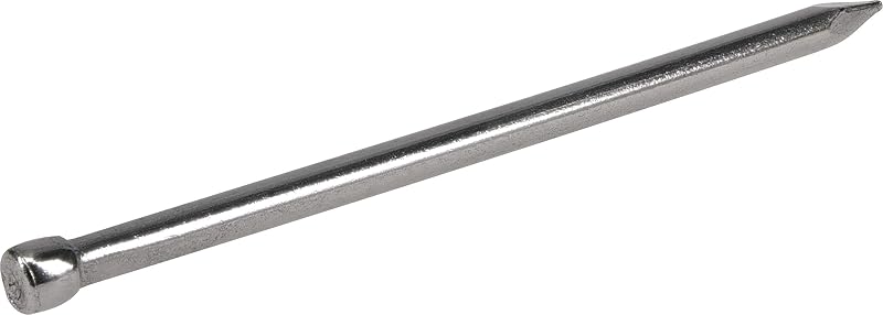 592301 Polished Finishing Nails (6D x 2") - 60 Pieces, Silver | Bright unplated steel, Brad head countersinks for trim and molding, Easy to fill for clean interior finish work
