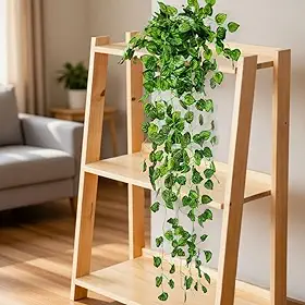 kit 2 Planta Artificial Pendente Folhagem Peperomia Decoração Toque Realista