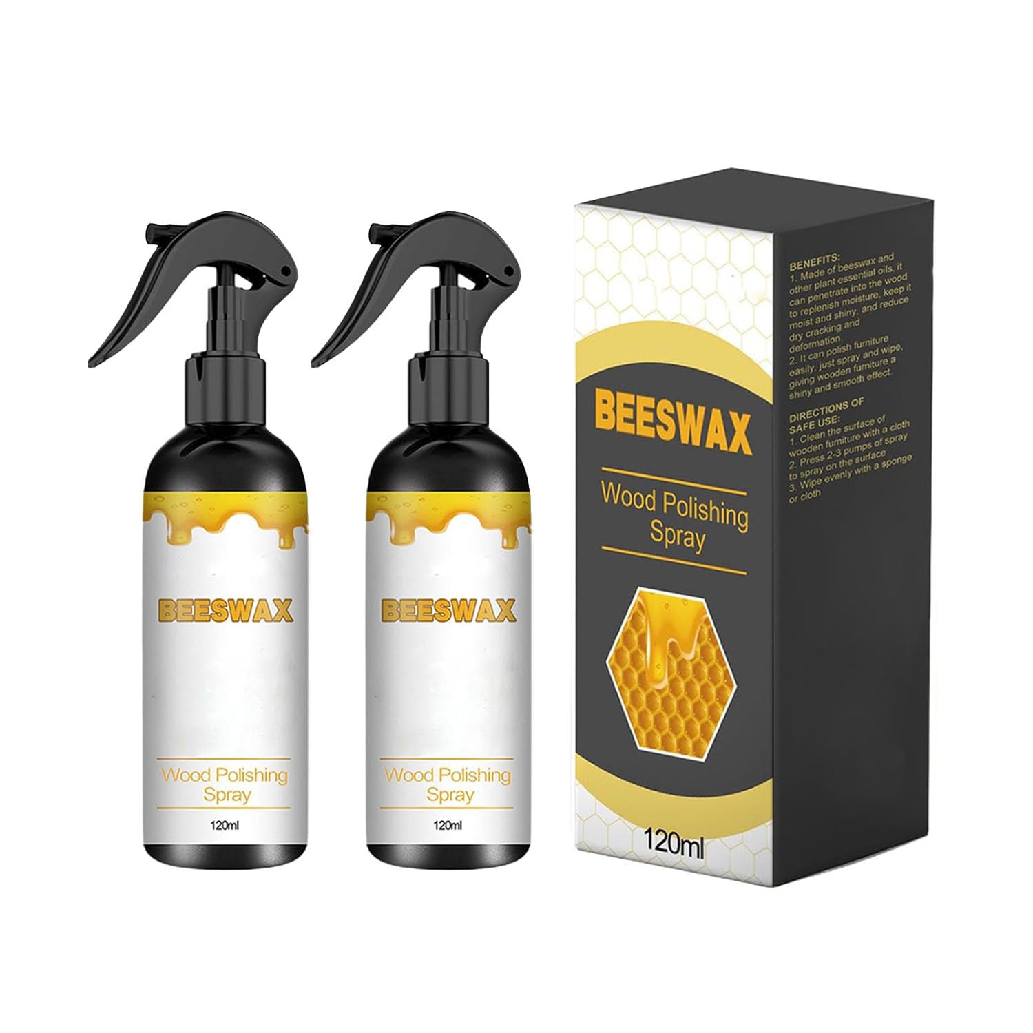 BOVVSKY Natural Beeswax Care Spray & Restorer, Natural Beeswax Spray Used to Care For Wood, Leather and Furniture Polish (2)