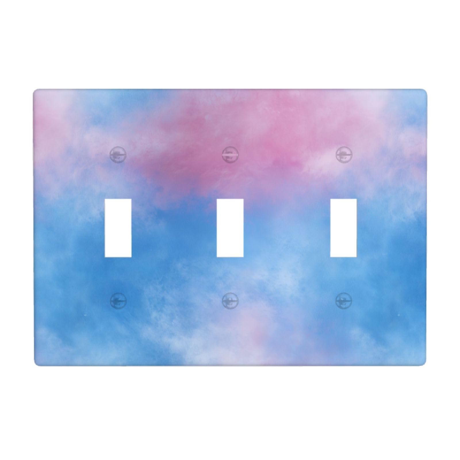 Pink and Blue Gradient Light Switch Covers 3 Gang Triple Toggle Wall Plate Switchplate Electrical Faceplate for Bathroom Kitchen Bedroom Decor
