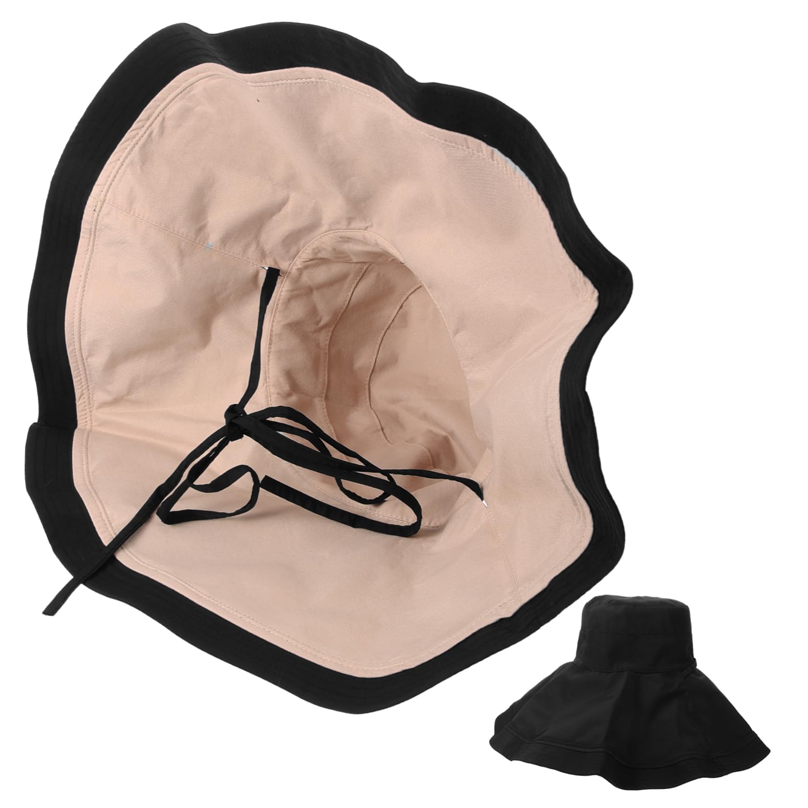 Sombrero Sol de ala Ancha Negro Protección UV para Mujer