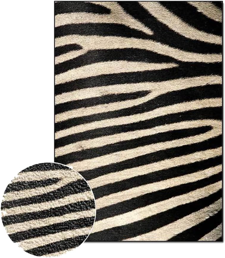 3D Imitation Animal Fur Area Rug Living Bedroom Zebra Outdoor Rugs Tiger Print Pattern Leopard Carpet Indoor Runner Rugs Washable Door Mat Kid's Room Home Décor 1.3' X 2'