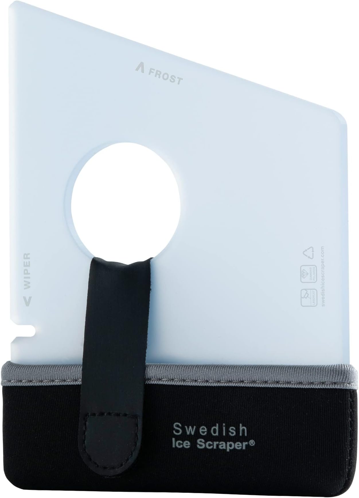 Swedish Ice Scraper - 6mm Ice Blue with Neoprene Holder