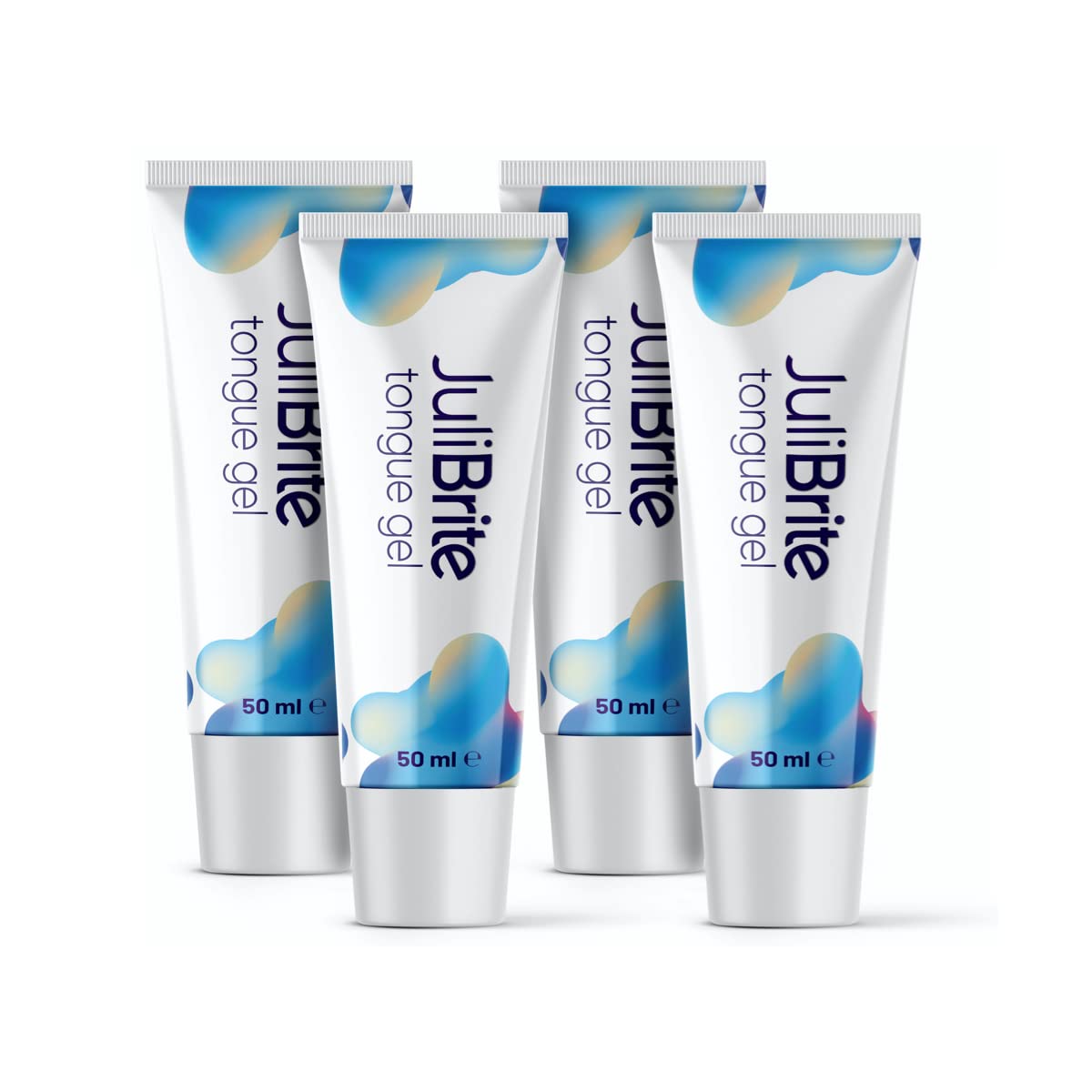 Gel lingual JuliBrite (50ML) | Ayuda a combatir el mal aliento (halitosis) | Lengua blanca | Aliento fresco | Raspador lingual | Limpiador lingual (pack de 4)