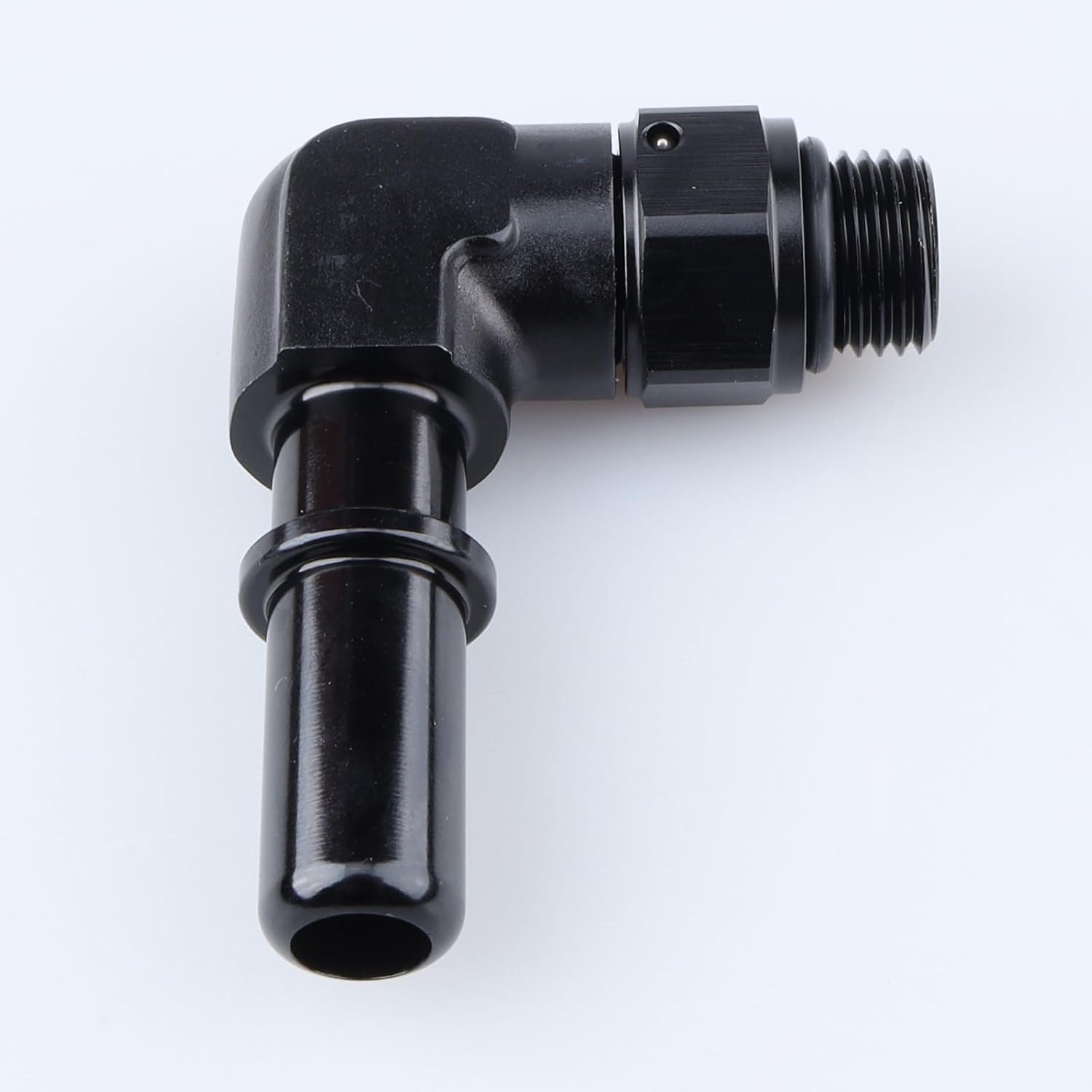 AC PERFORMANCE -6 ORB Male Swivel to 1/2" SAE Quick Disconnect Male Push On Fitting Adapter, 90 Degree Low Profile Aluminum