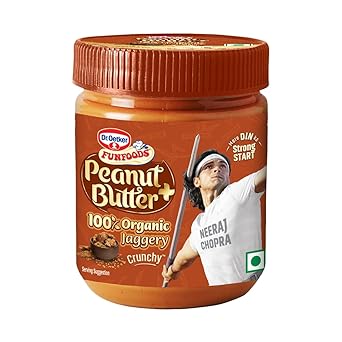 Dr. Oetker FunFoods Peanut Butter+ 100% Organic Jaggery Crunchy | 375g | Sweetened with Jaggery | 24% Protein | Rich in Protein, Vitamin B6 & B3 | Breakfast Spread - image, photos