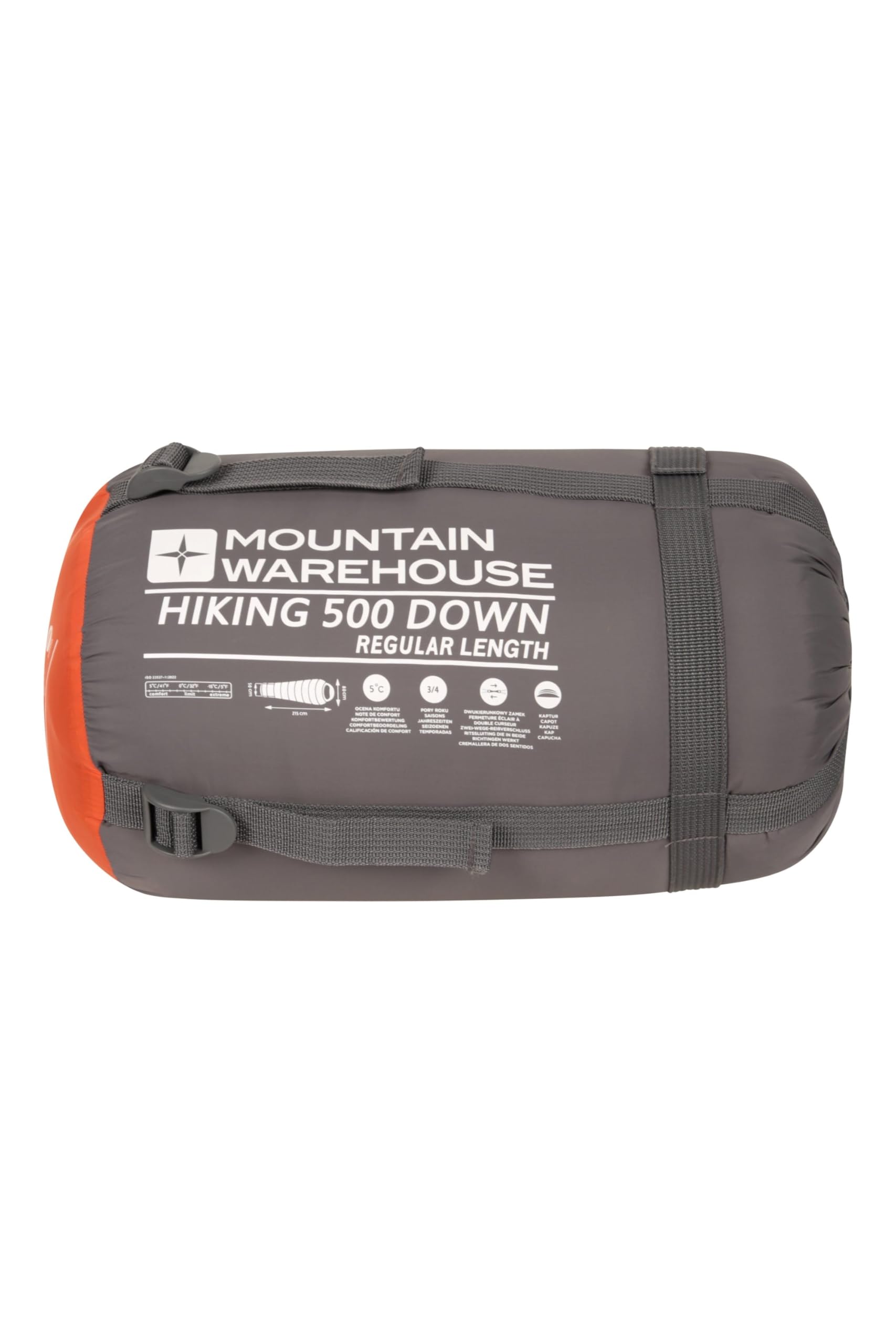Mountain Warehouse Extreme Hiking 500 Down 0°C Saco de dormir - 3/4 estaciones, cálido, de secado rápido, absorbe la humedad, portátil y ligero, invierno, camping, senderismo, senderismo