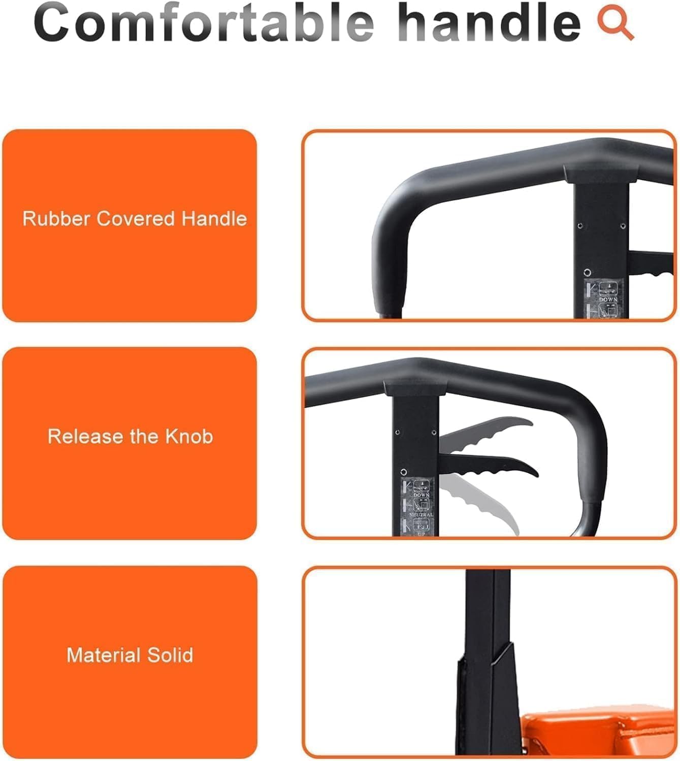 Tory Carrier Hand Pallet Jack 6600lbs Capacity, Pallet Truck 48" Length x 27" Width Fork, Orange-4PCS
