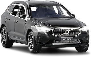 Simulation Alloy Die Cast Mini Car Model Toy Cars Scale 1:32 for Volvo XC60 SUV Alloy Miniature Car Model Sound and Light Child Toy Vehicles Gift Collection (Color : Black)