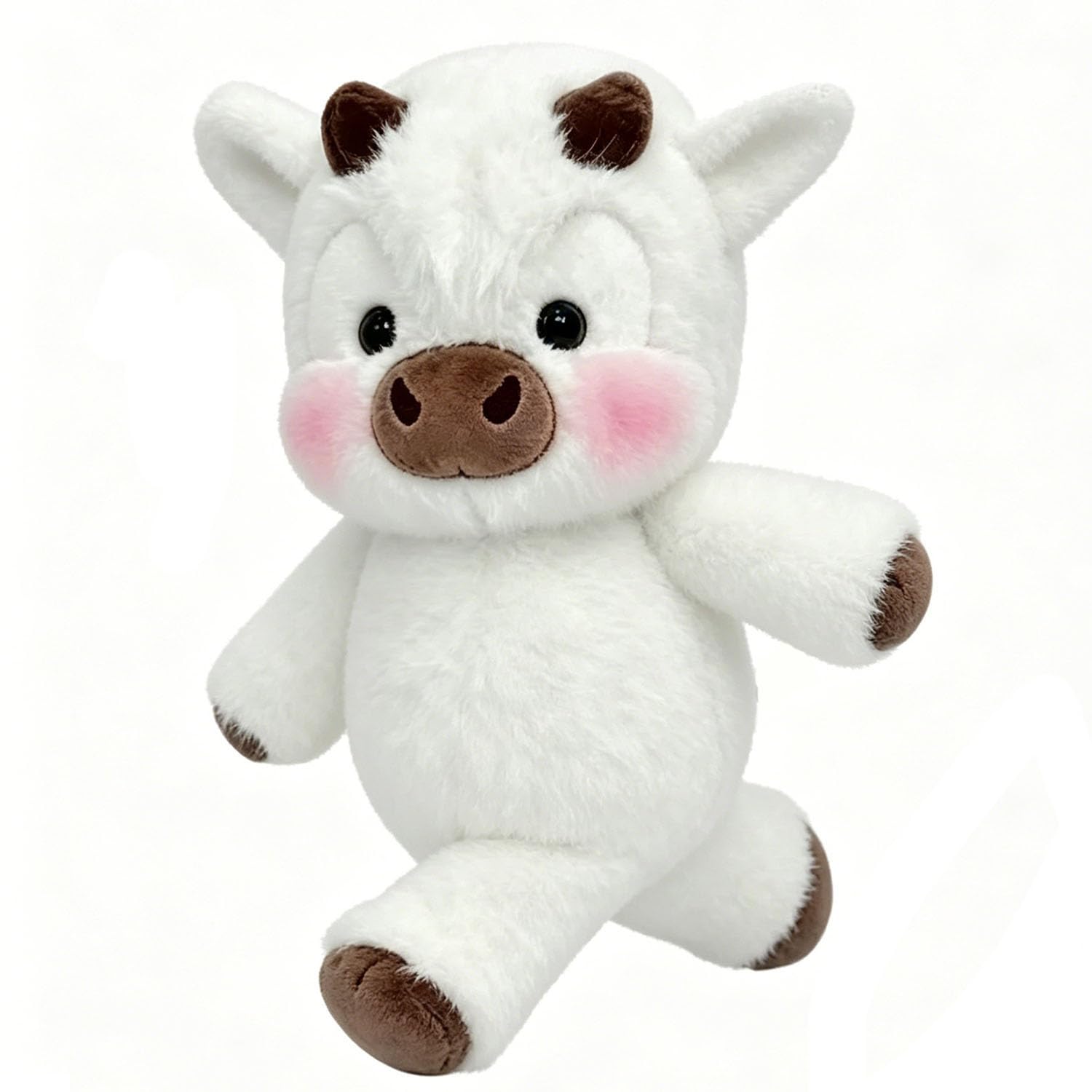 YURNB Running Plushies Highland Cow, Calf Plush Toy, 45CM, Stuffed Animal, Gifts for Mom, Girlfriend, Soft Stuffed Plush Toy, Baby Shower Decorations (White,45cm)