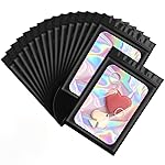 ANZNKU 100 Pcs Smell Proof Mylar Resealable Bags, Holographic Packaging Bags, Resealable Odor Foil Pouch Zip Bag with Clear Window for Food Storage and Lipgloss, Jewelry Lash (Black, 5.5 x 7.9 Inch)