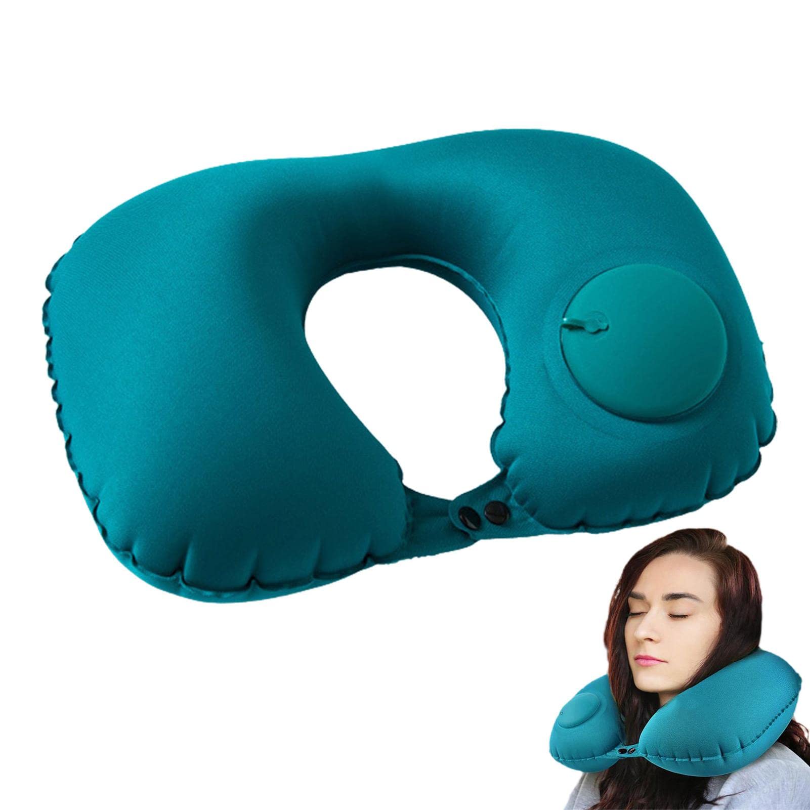 Milk Silk Malachite Green (Cool) Travel Neck Pillows For Airplanes - Portable U-Shaped Sleep Pillow Travel Accessories,Comfortable Sleeping Pillow For Airplane, Train, Car,