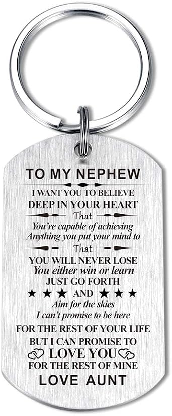Inspirational Gift for Niece Nephew from Aunt Uncle I Want You to Believe Deep In Heart Keychain for Birthday