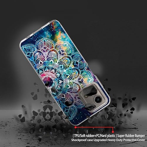 Miniatura 4 de Funda para Moto G Stylus 5G 2023, Moto G Stylus 5G 2023, DDTZKC Protector de vidrio templado con patrón lustre, doble capa brillante, transparente,