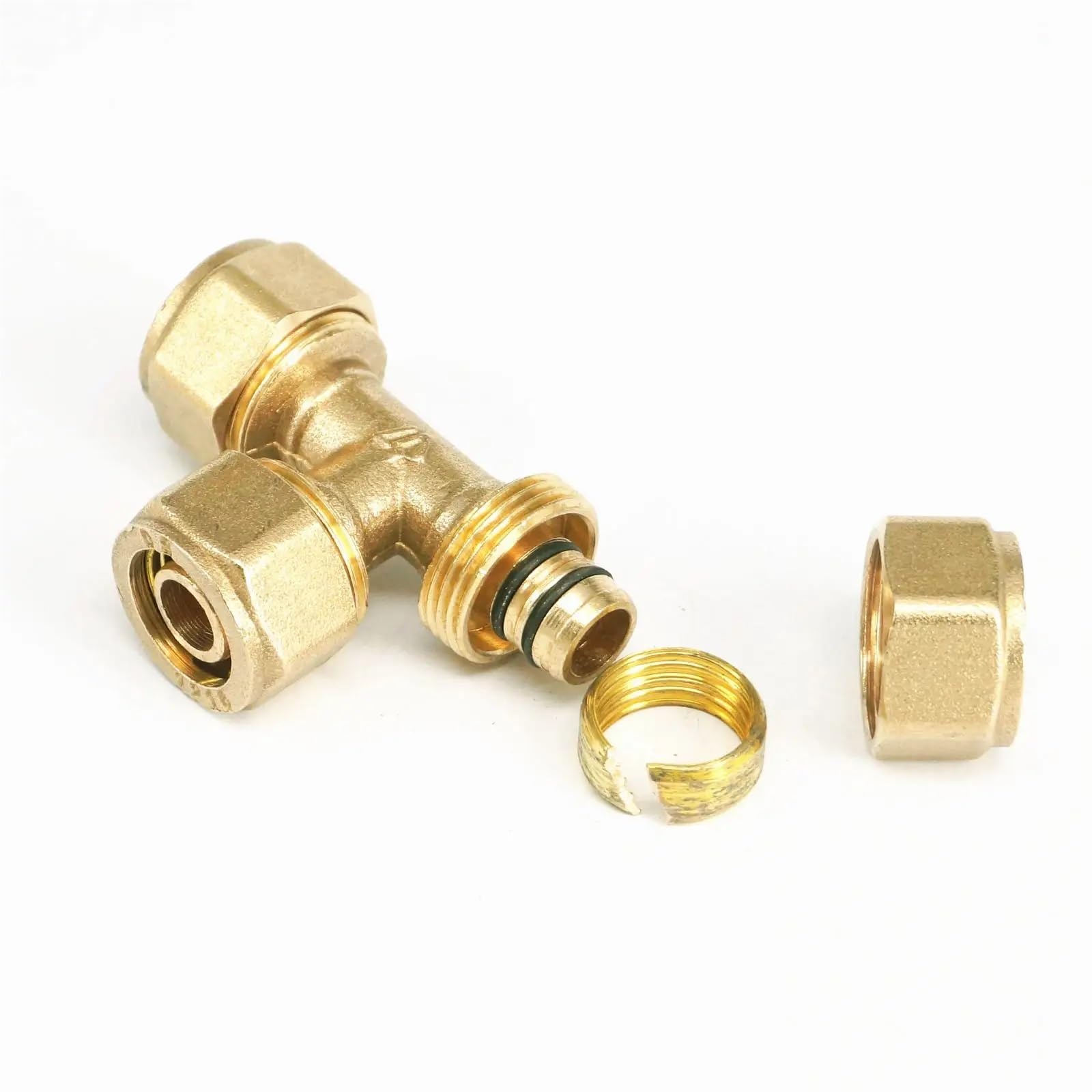 Tube de diamètre extérieur 16/18/20/25 mm en T égal à 3 voies en laiton pour chauffe-eau solaire (14 x 18 mm)