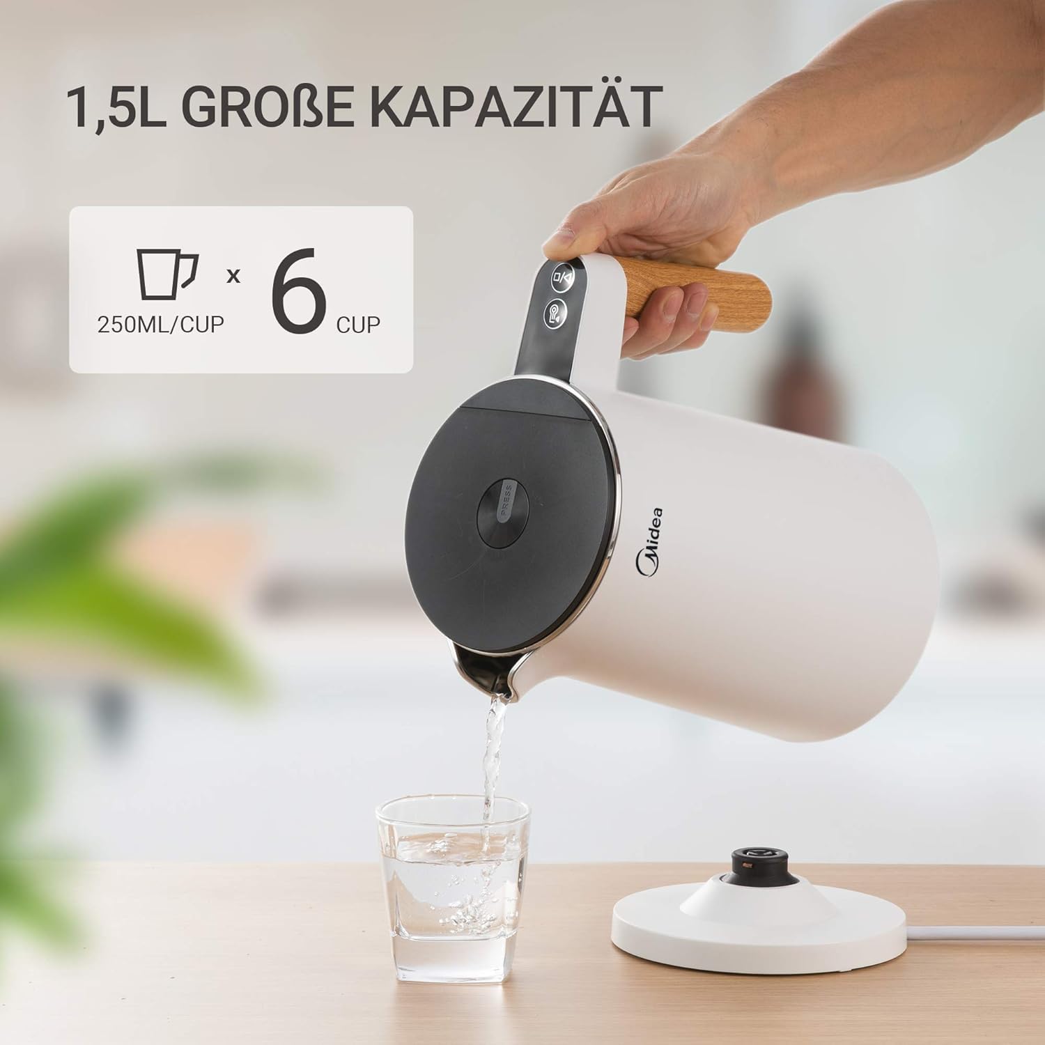 Midea Edelstahl Wasserkocher 1 1.5 L – Bild 7