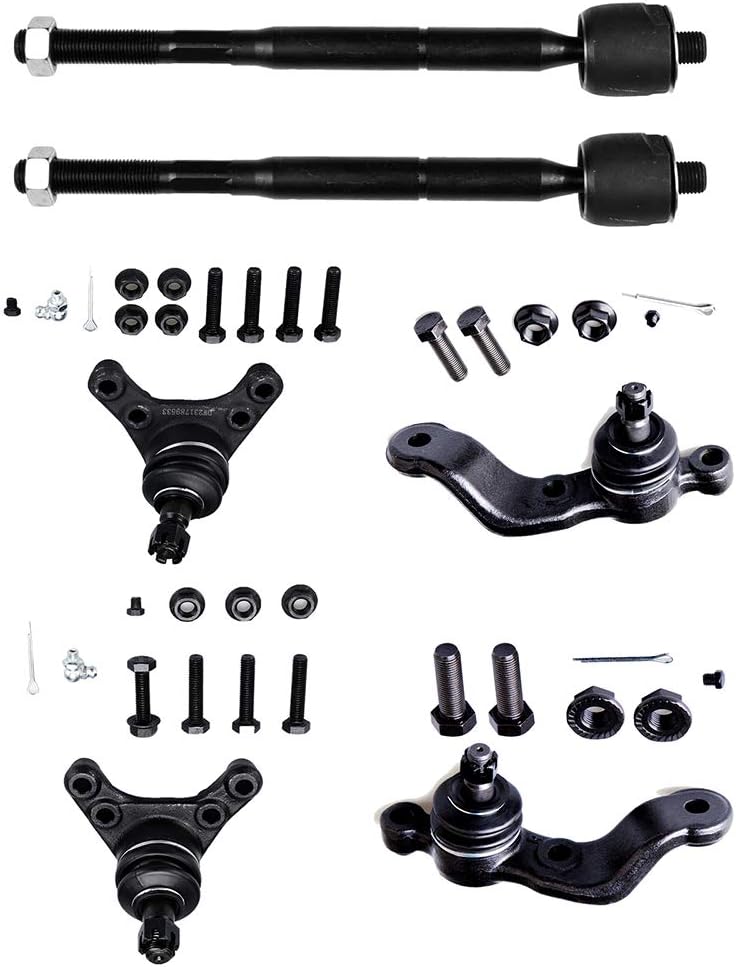 OCPTY - New 6-Piece fit for 1995-2004 for Toyota For Tacoma -2 Inner Tie Rod 2 Lower Ball Joint 2 Upper Ball Joint