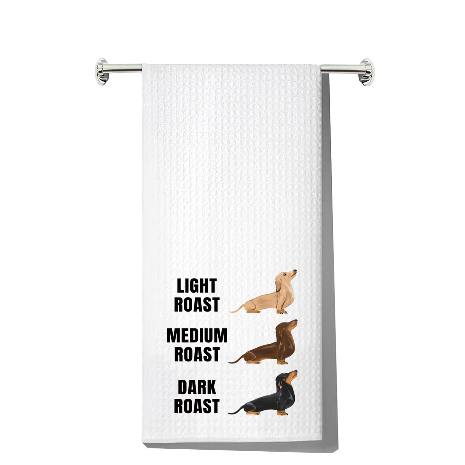 MYSOMY Dachshund Dish Towel Doxie Owner Gifts Weiner Dog Mom Gift Sausage Dog Kitchen Towels Dachshund Kitchen Merch (LIGHT ROAST kt UK2)