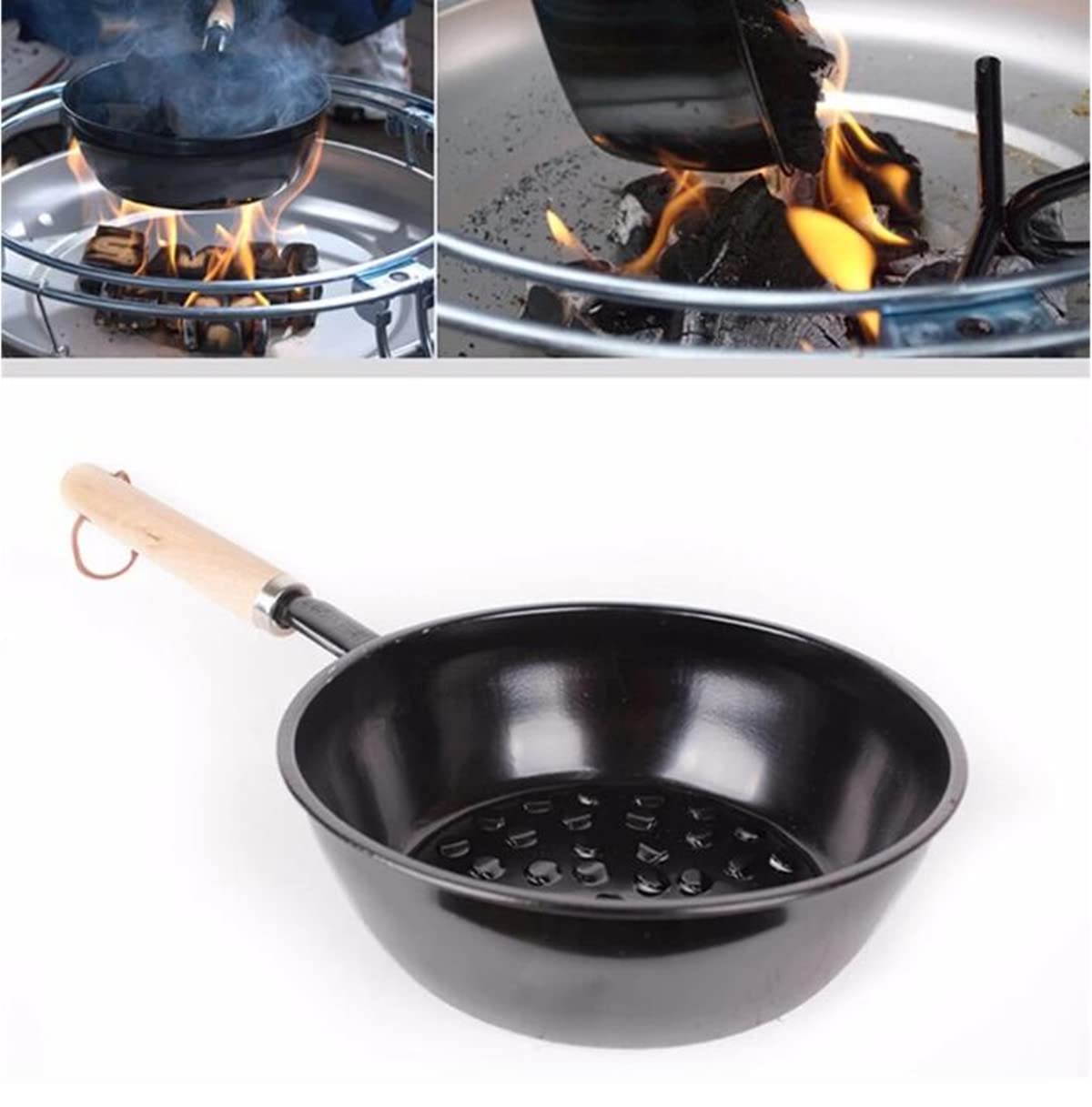 PHYMAT Chimney type charcoal hot pot, barbecue lighter, charcoal coal burning pot camping hiking