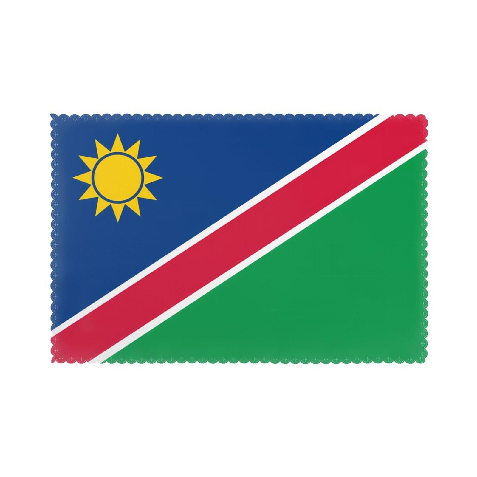 Flag of Namibia Placemat set of 6, oil-proof and insulated dining table placemats, washable and wipeable.