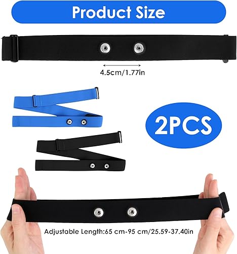 Miniatura 2 de Paquete de 2 correas de repuesto para monitor de frecuencia cardíaca para monitor de frecuencia cardíaca ajustable, compatible con H10 H9 H7,