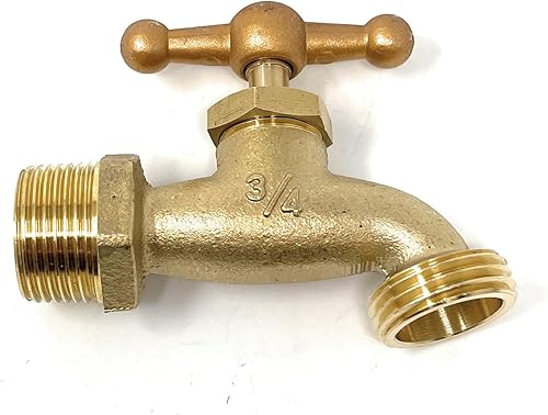 Miniatura 2 de Manguera de latón Bibb [79-112] Compara con Punta de Flecha Latón 3/4" Macho NPT Entrada con 3/4 de salida de manguera de agua ideal para jardines y