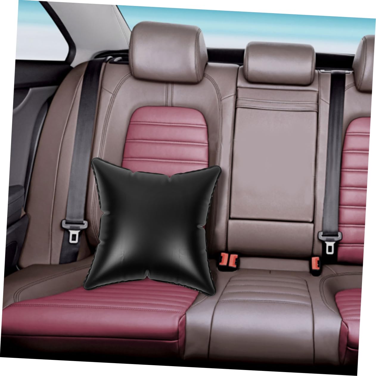 Cabilock 5 Pièces Oreiller Gonflable Coussin de canapé Portable Inserts d'oreiller en Plein air Coussin d'exterieur d'extérieur Partie Oreiller de Camping PVC Black