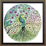 5D Full Drill Diamond Painting Kit, DIY Diamond Rhinestone Painting Kits for Adults and Children Embroidery Arts Craft Home Decor 14.2 x 14.2 inch (Peacock)