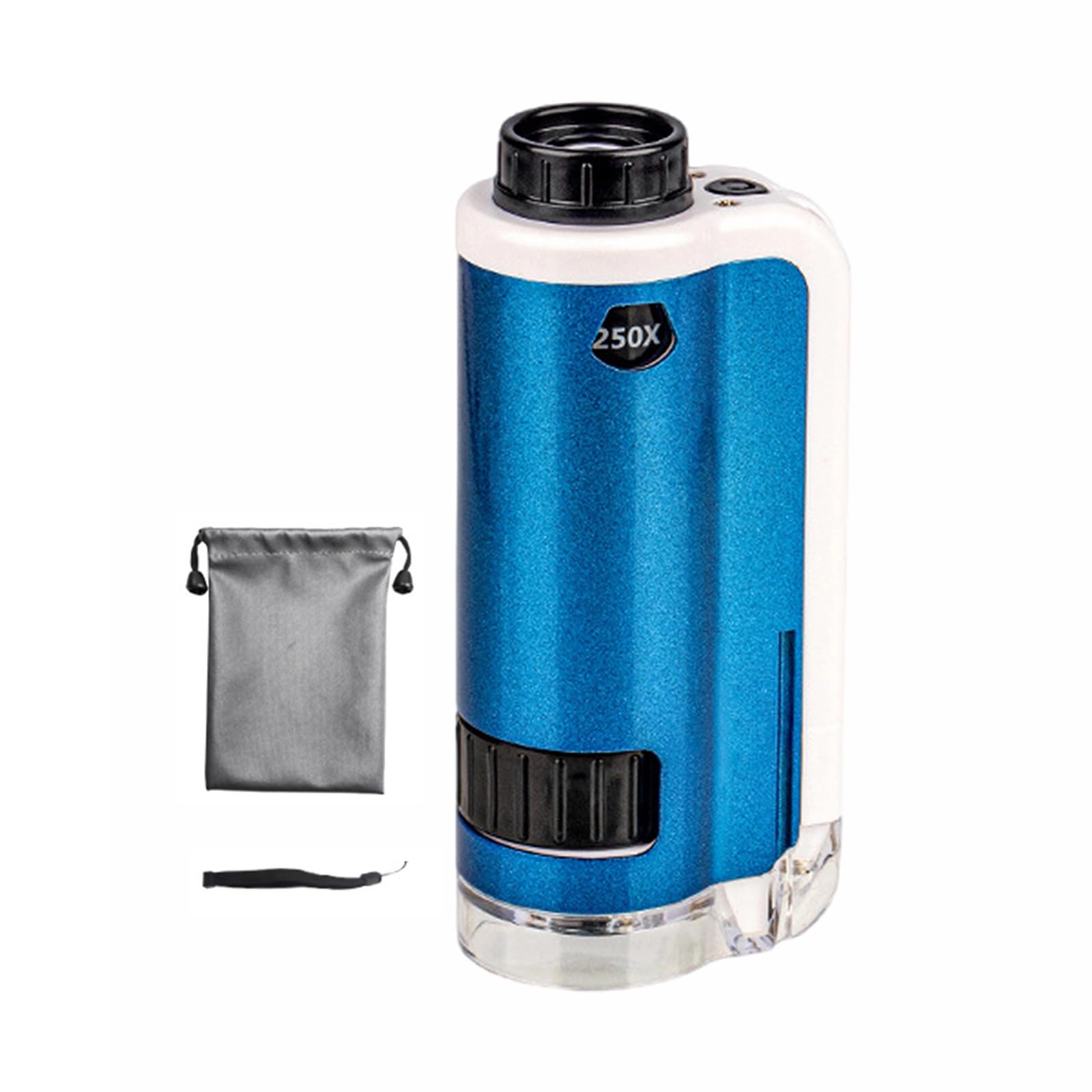 Zxfdsfdbnm Blue Kids Handheld Alloy Pocket Size Microscope With 100X-250X Magnification Led Light For Science Education And Exploration Tool