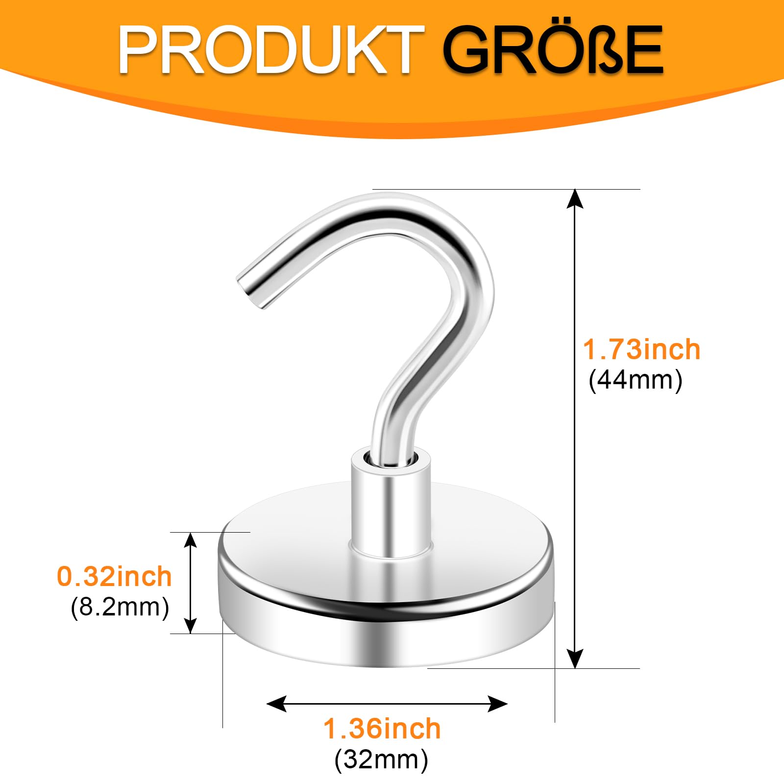 Magnetic Hooks Extra Strong Magnet Hooks 20kg Super Strong Neodymium Magnets with Hooks - Image 2